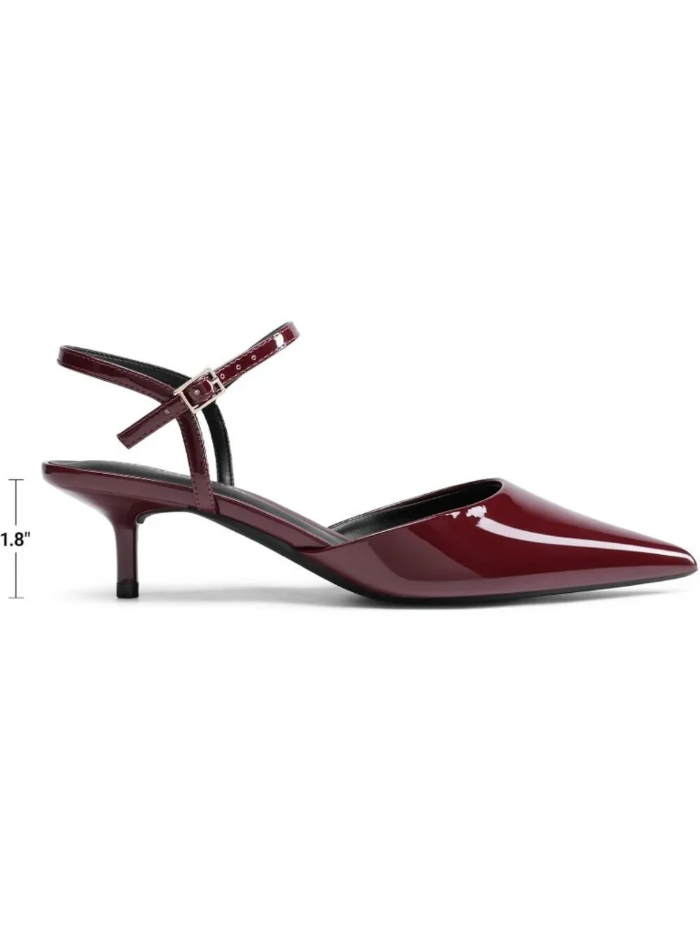 DREAM PAIRS Women's Burgundy Pointed Closed Toe Low Kitten Heels Formal Shoes